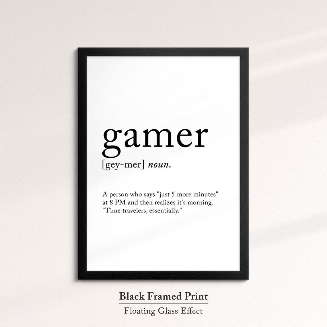 Gamer Minimalist Definition Quote Word Art Framed Print Framed Female Wall Art Lady Poster Feminine Home Decor Gifts For Her - Image 5