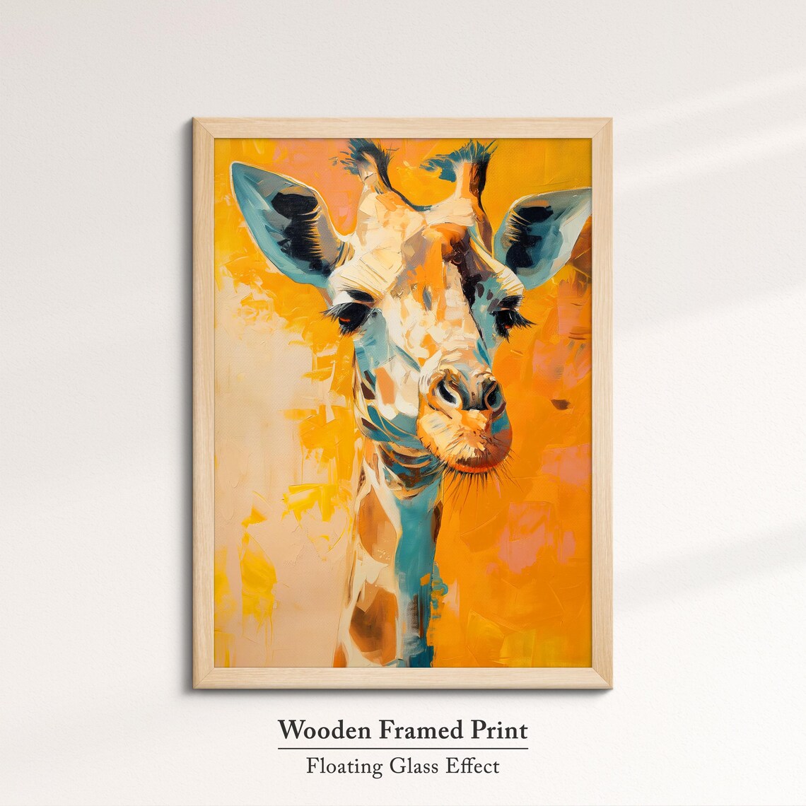 Colorful Giraffe Abstract Oil Painting, Wall Art Print - Image 6