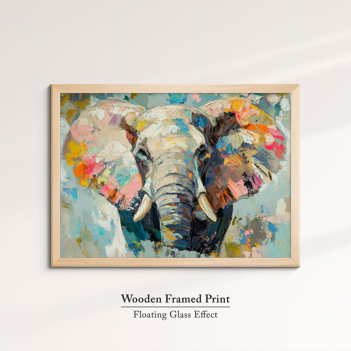 Abstract Elephant Oil Painting, Animal Art Print - Image 6