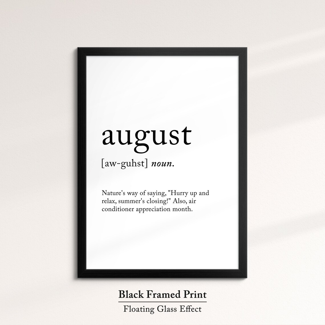August Minimalist Definition Quote Word Art Framed Print Framed Female Wall Art Lady Poster Feminine Home Decor Gifts For Her - Image 5
