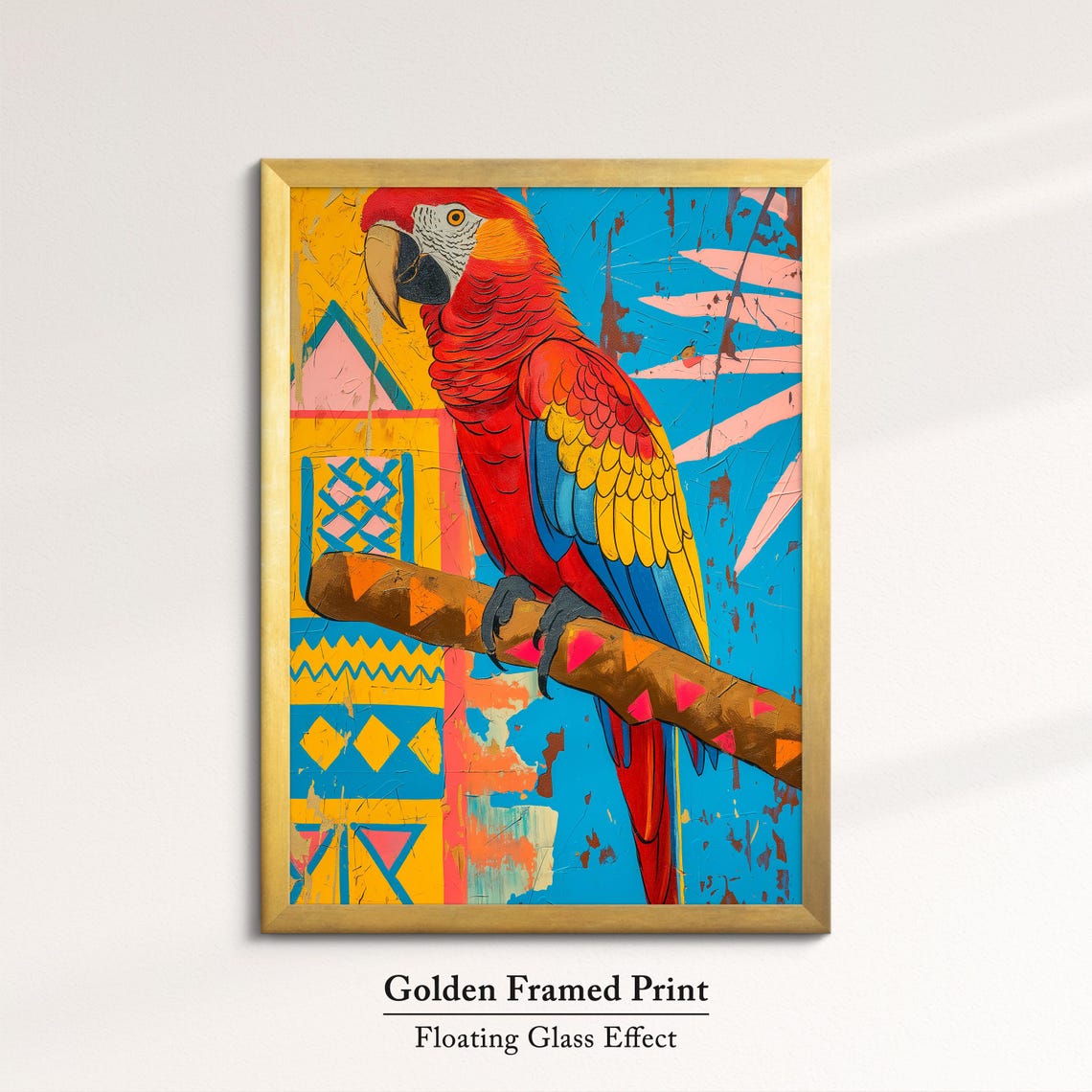 Scarlet Macaw Parrot Pop Art Tribal Blue Yellow Tropical Bird Poster - Image 5