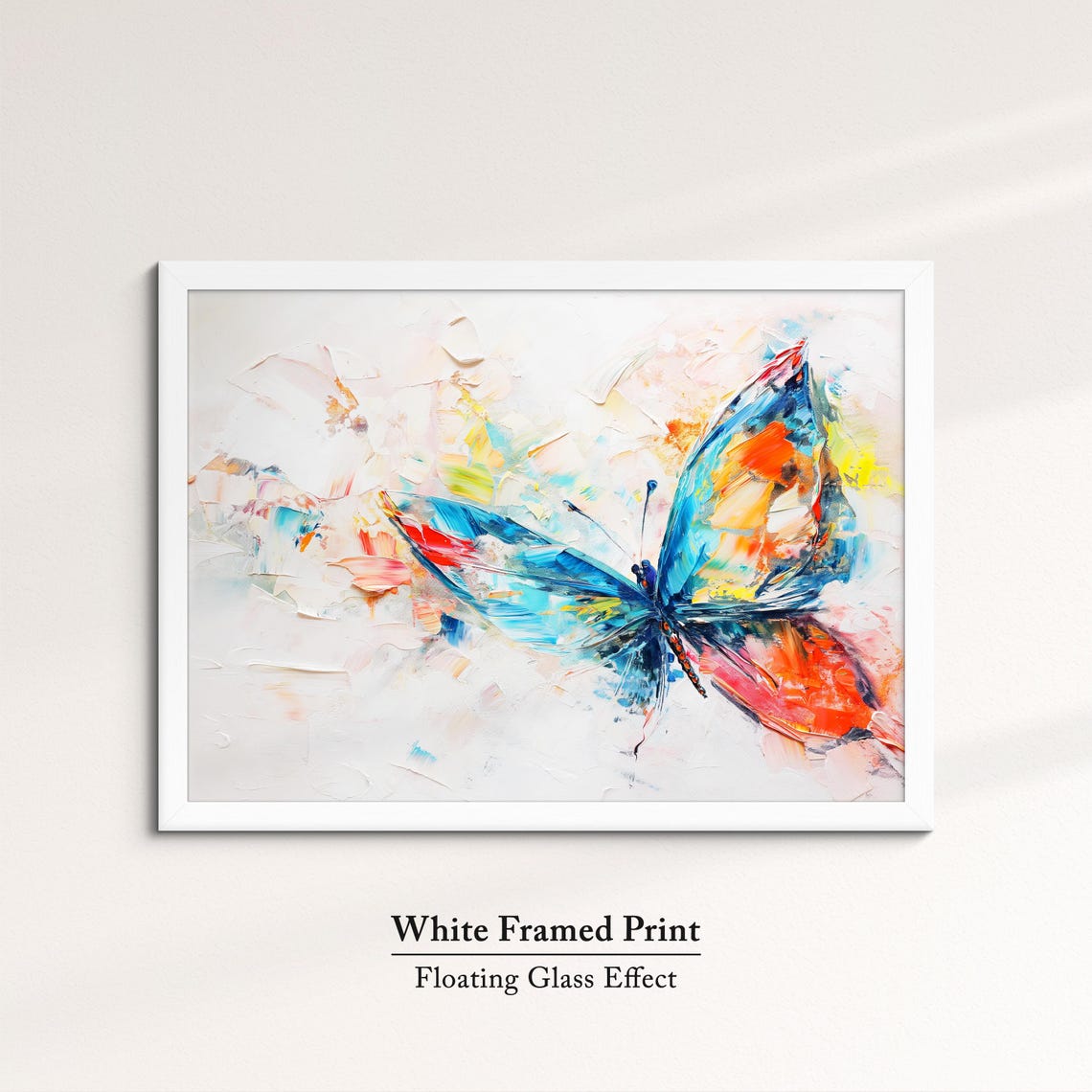 Colorful Butterfly Abstract Oil Painting Framed Print Framed Portrait Wall Art Poster Home Decor Interior Butterfly Lover Gift - Image 7