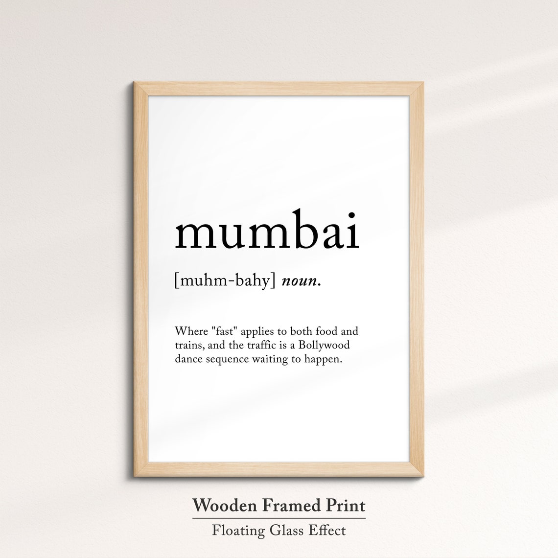 Mumbai India Funny Dictionary Definition Quote Minimalist Wall Poster - Image 6