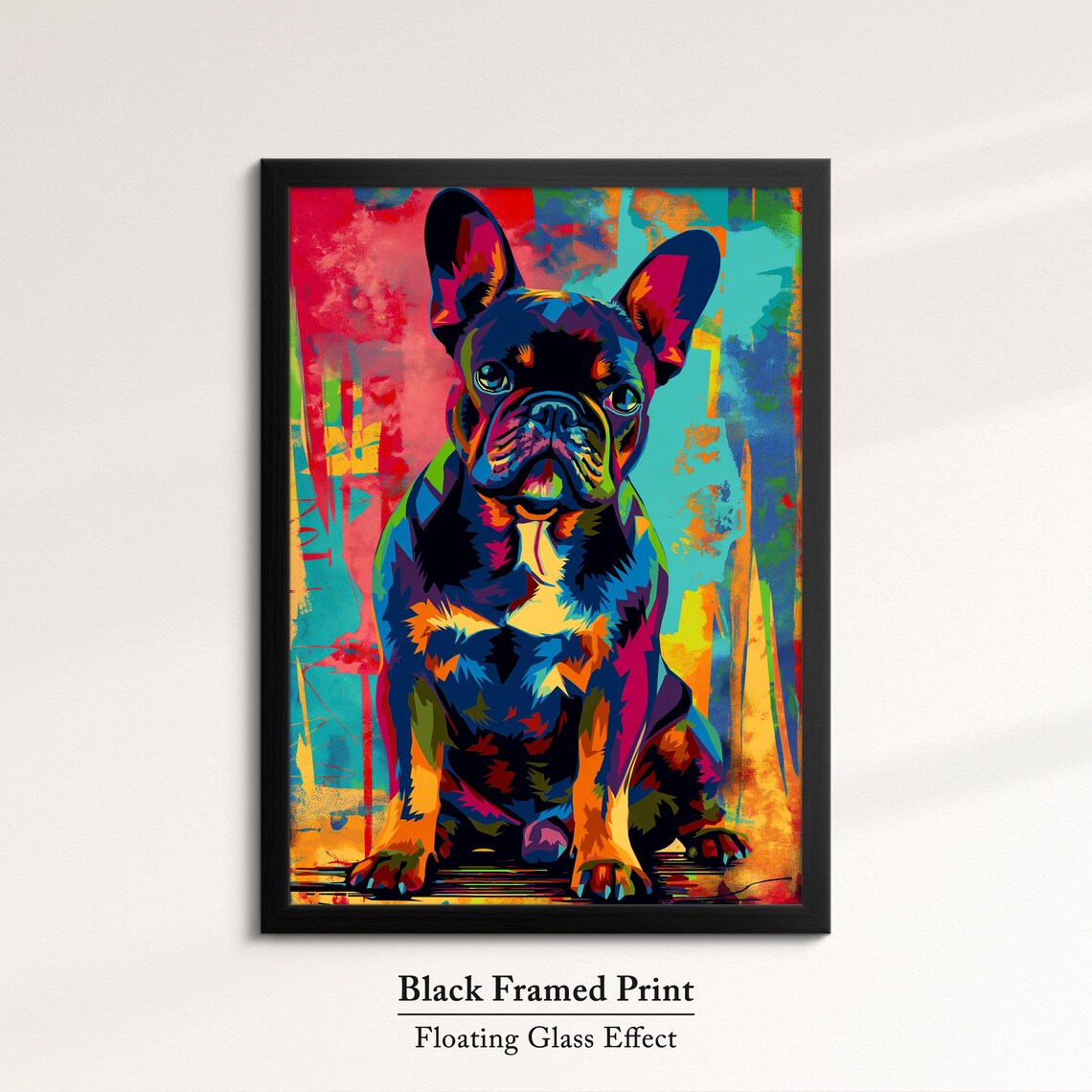 French Bulldog Colorful Pop Art Sitting Puppy Portrait Poster - Image 8