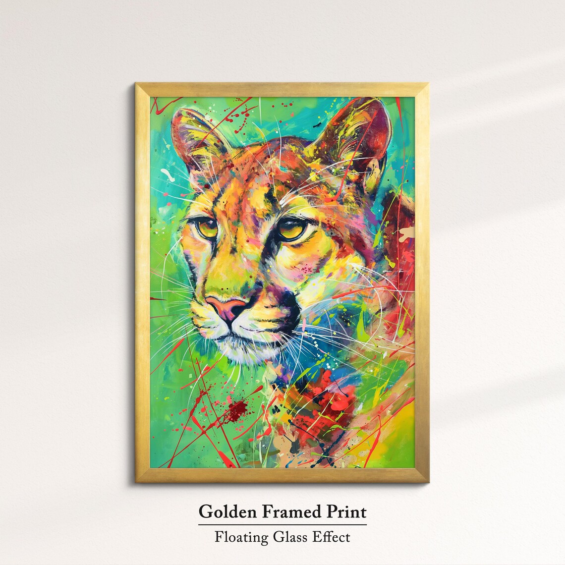 Colorful Lioness Face Pop Art Painting Vibrant Splatter Wildlife Wall Art Poster - Image 5