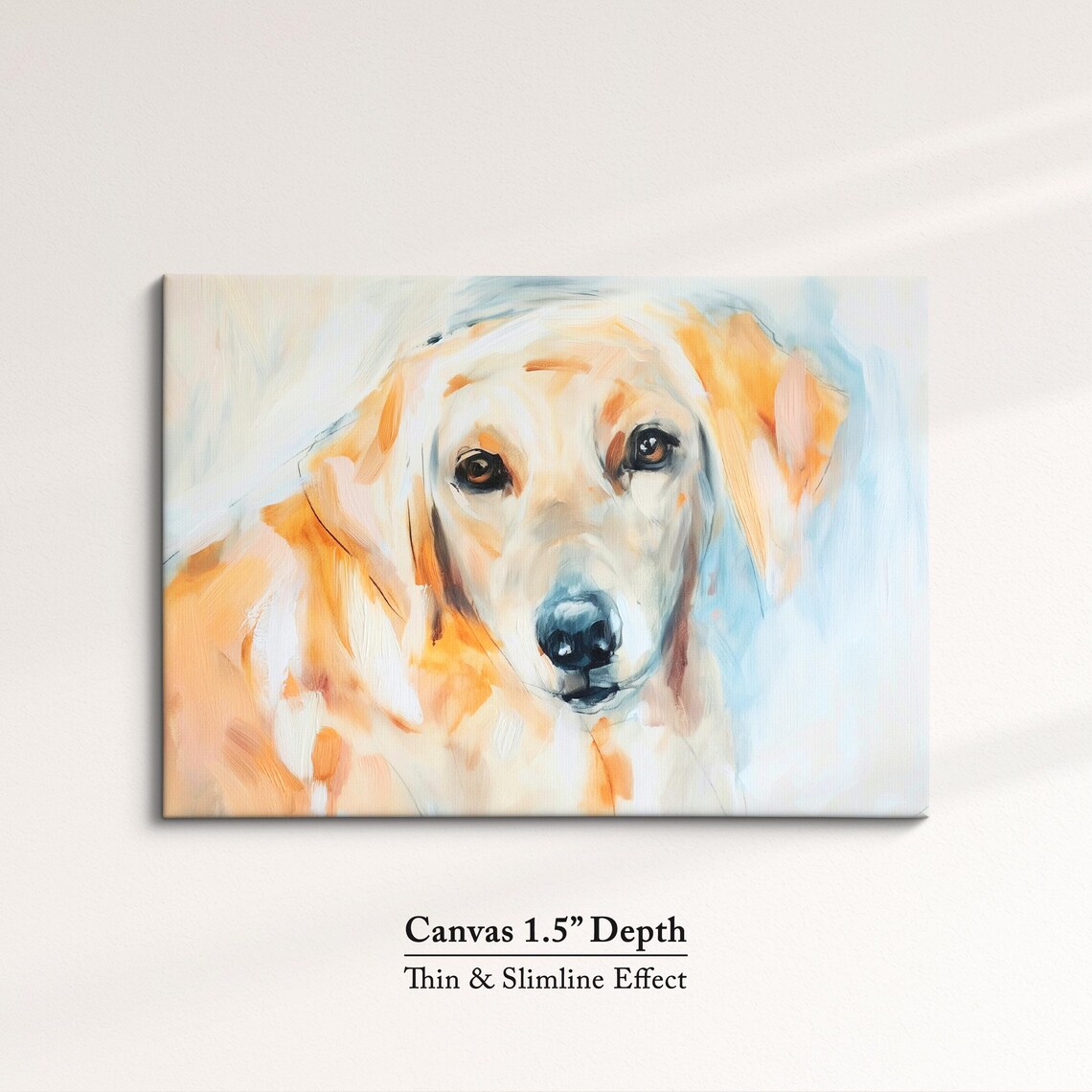 Golden Retriever Puppy Face Watercolor Peach Portrait Dog Wall Poster - Image 3