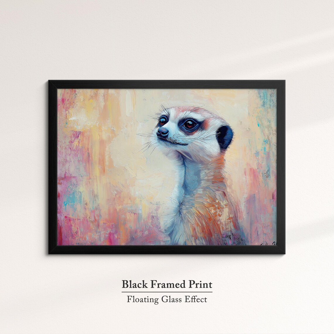 Meerkat Abstract Oil Painting, Animal Wall Art Print - Image 8