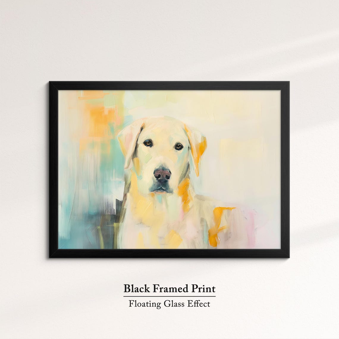 Golden Retriever Warm Yellow Pastel Abstract Painting Dog Poster - Image 8