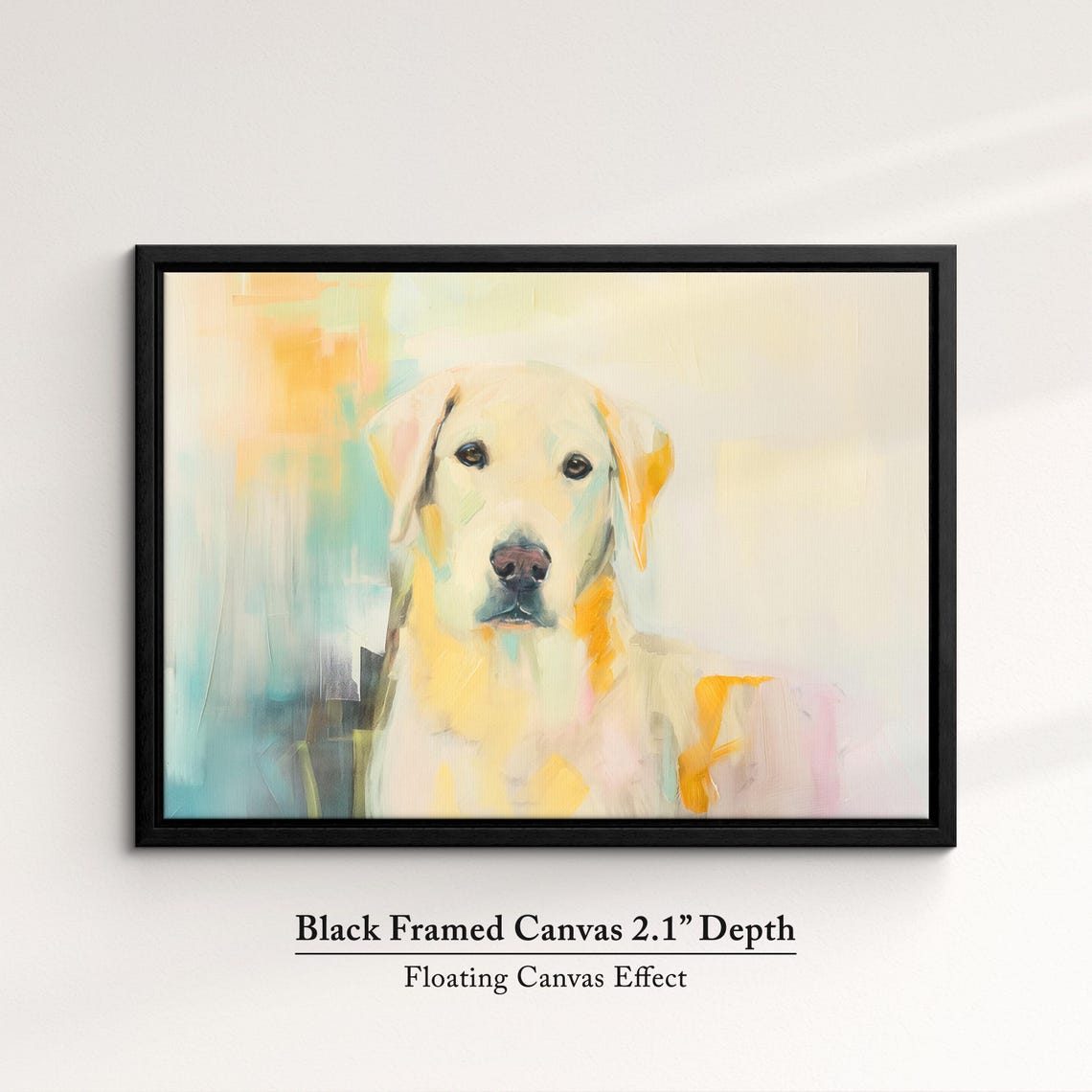 Golden Retriever Warm Yellow Pastel Abstract Painting Dog Poster - Image 2