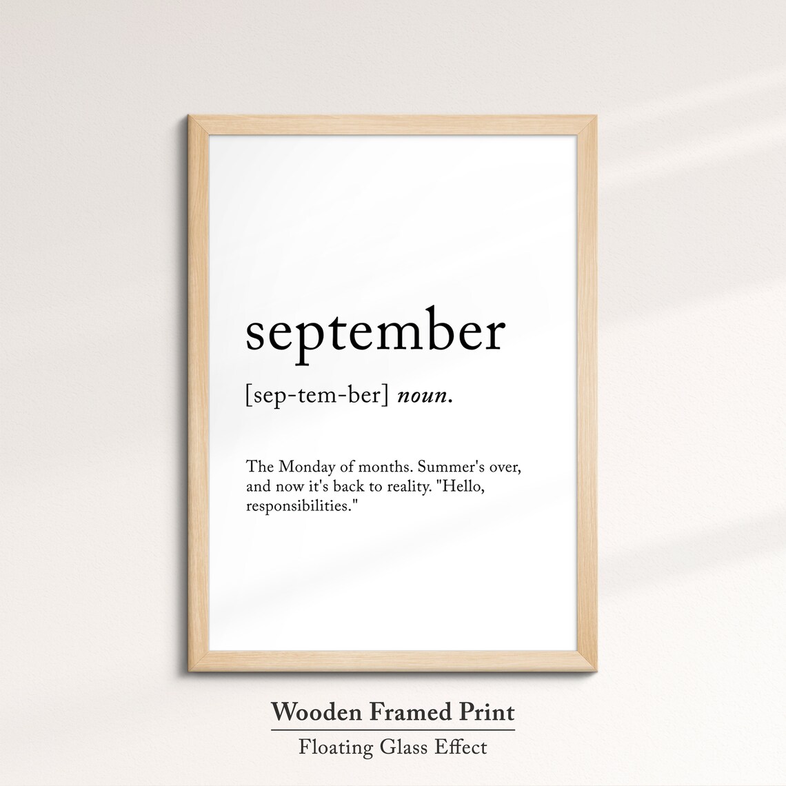 September Minimalist Definition Quote Word Art Framed Print Framed Female Wall Art Lady Poster Feminine Home Decor Gifts For Her - Image 6