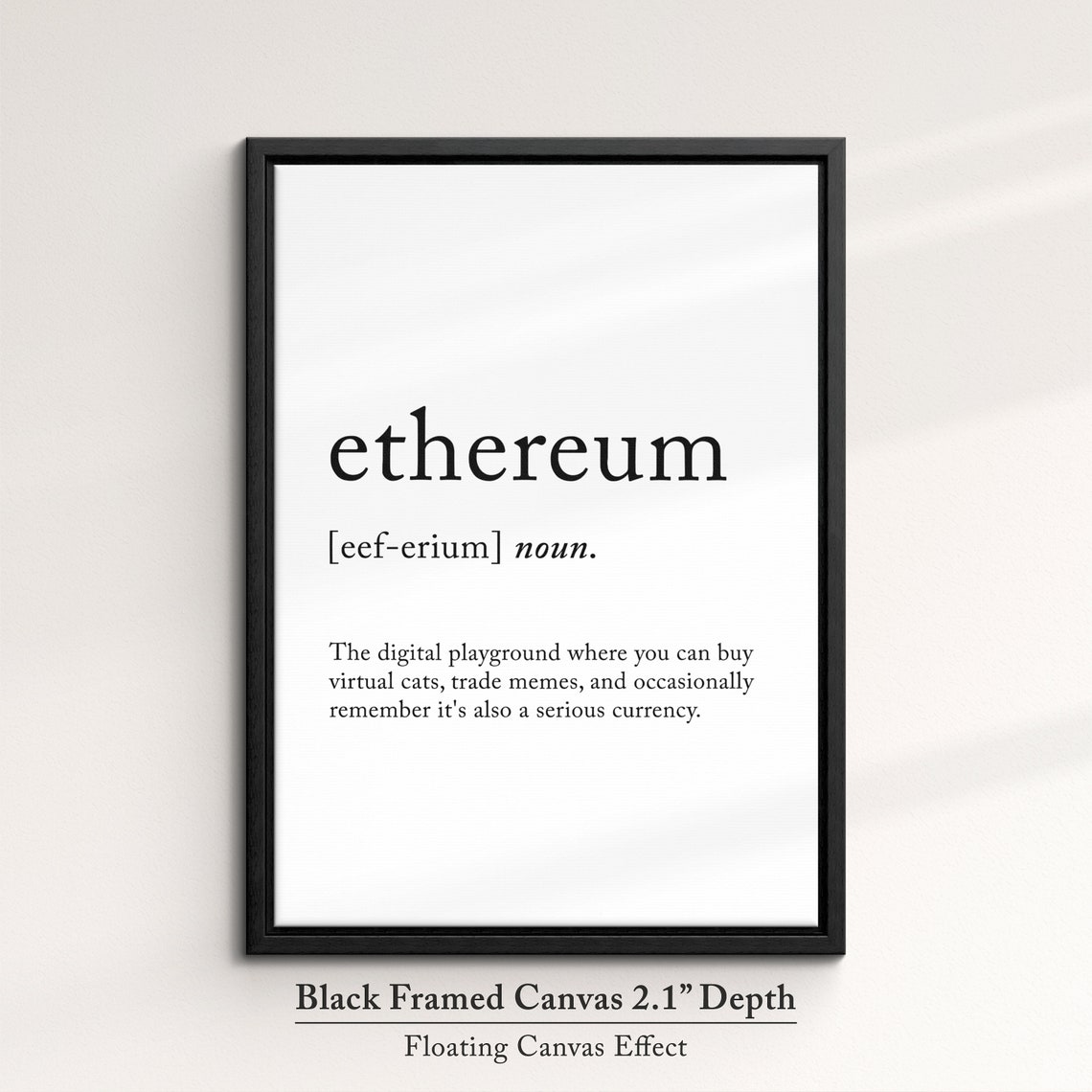 Ethereum Dictionary Definition Funny Crypto Quote Minimalist Poster - Image 2