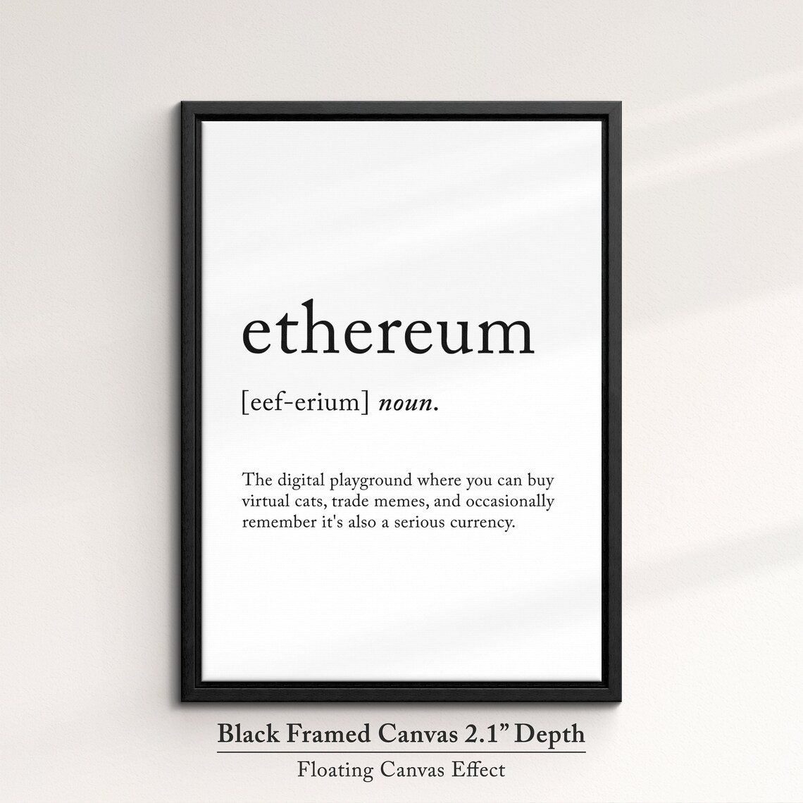 Ethereum Funny Definition Dictionary Quote Minimalist Framed Print Framed Wall Art Poster Home Decor Interior Finance Crypto Gifts - Image 2