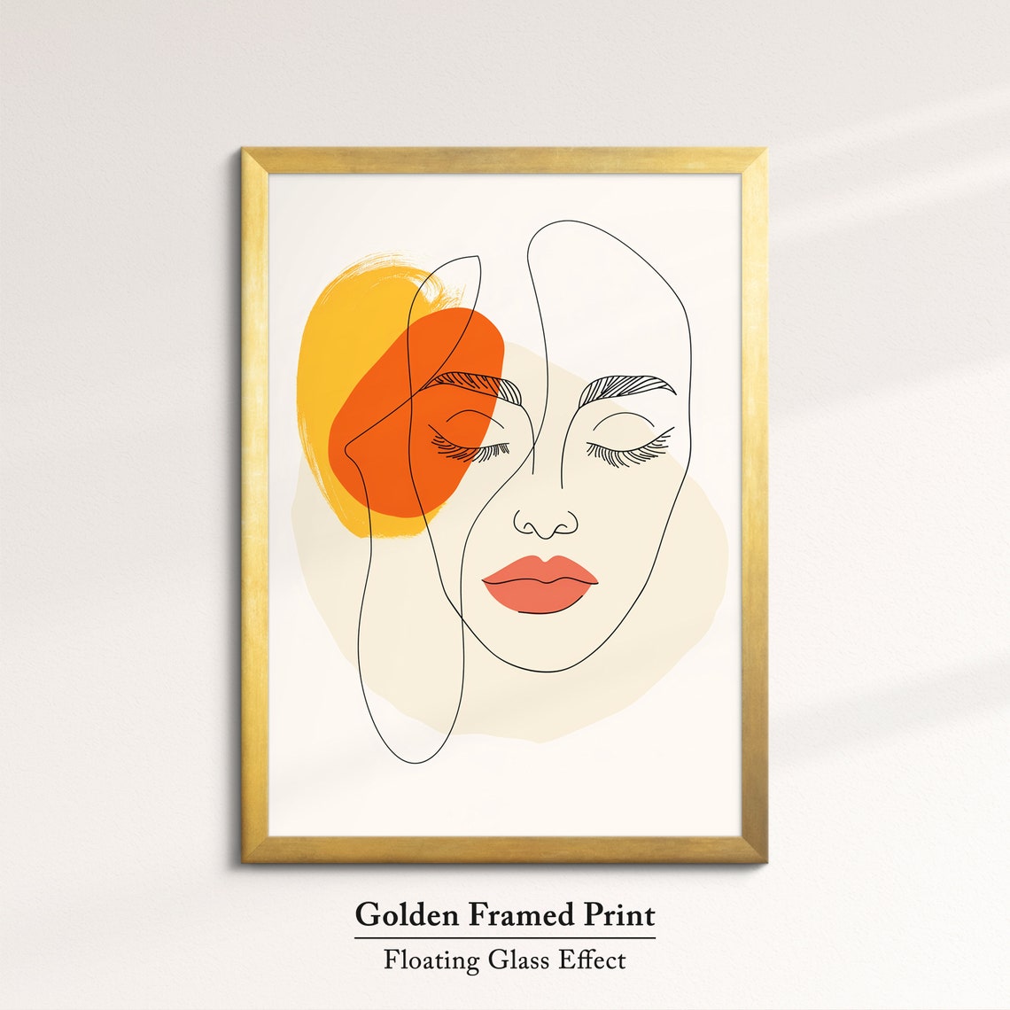 Abstract Woman Face Line Art Modern Minimalist Warm Tone Wall Art - Image 5