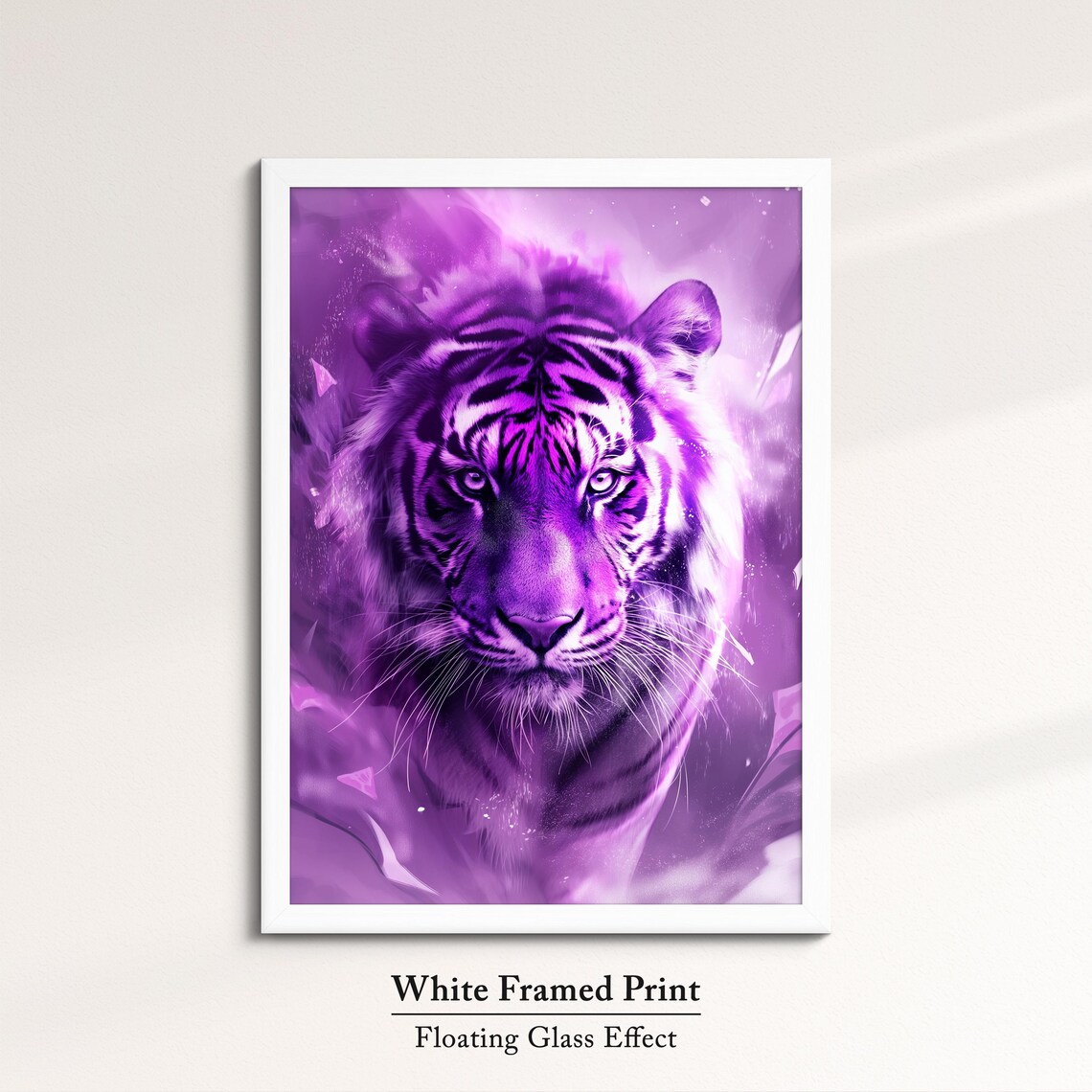 Purple Tiger Portrait Bold Vibrant Wildlife Big Cat Wall Art Print - Image 7