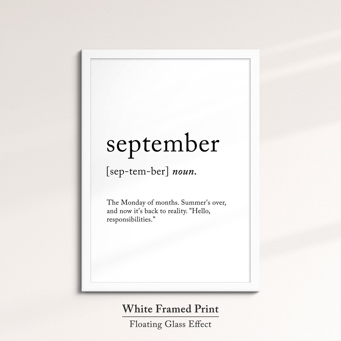 September Minimalist Definition Quote Word Art Framed Print Framed Female Wall Art Lady Poster Feminine Home Decor Gifts For Her - Image 7