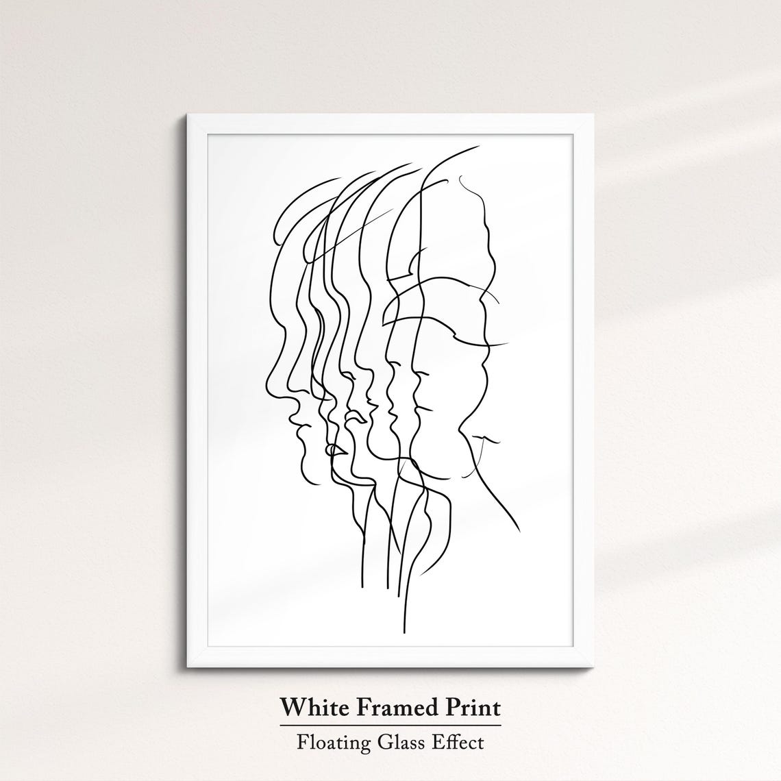 Minimalist One Line Face Drawing Abstract Female Profiles Wall Art - Image 7