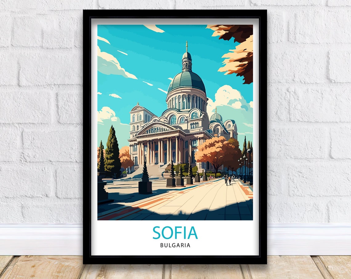 Sofia Bulgaria Iconic Alexander Nevsky Cathedral Plaza Poster