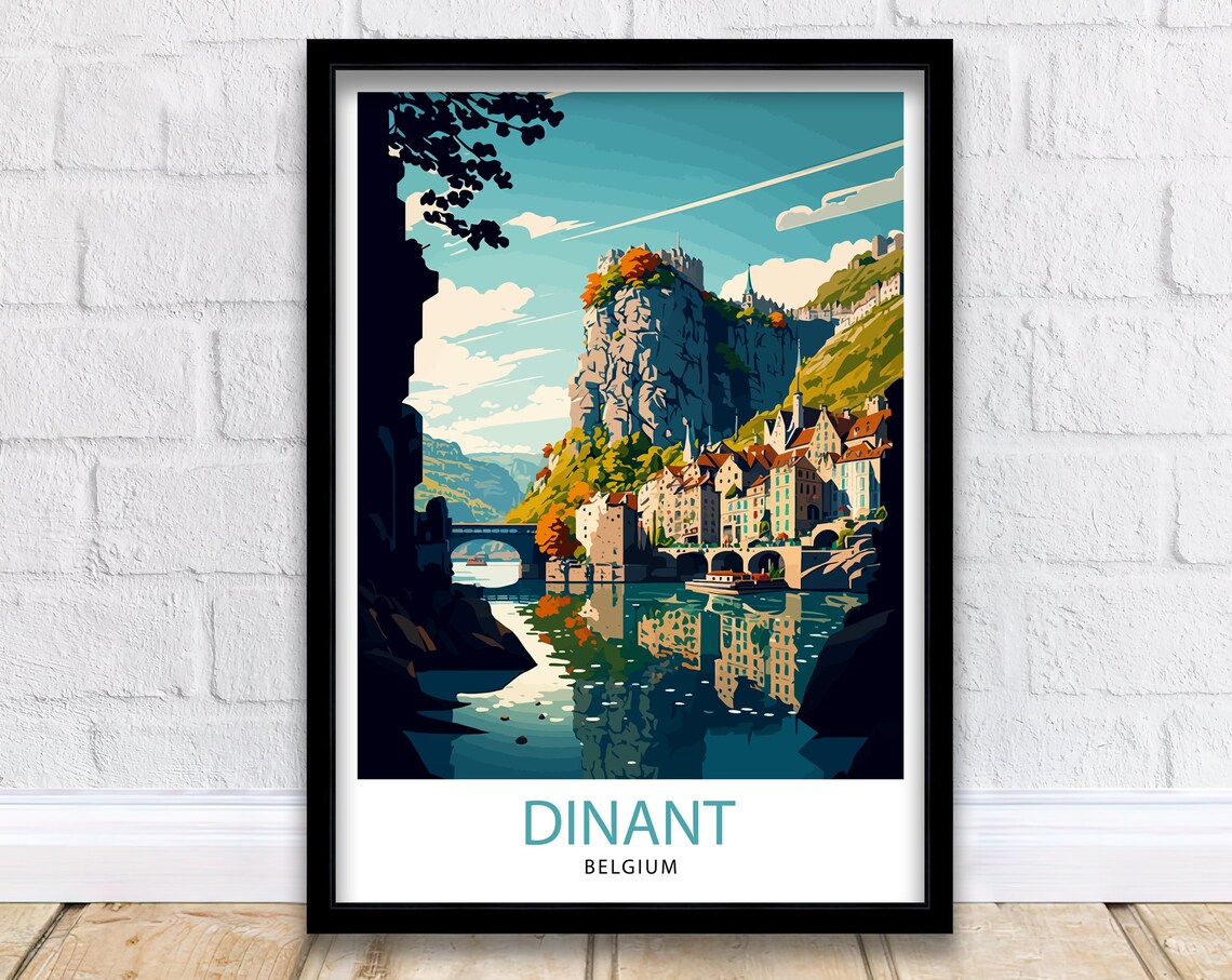 Dinant Belgium Travel Poster, Europe Wall Decor