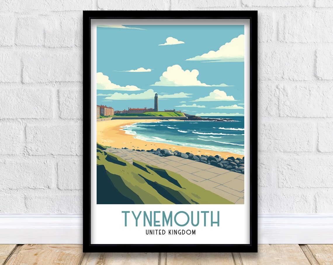 Tynemouth Travel Poster, Newcastle North East Print