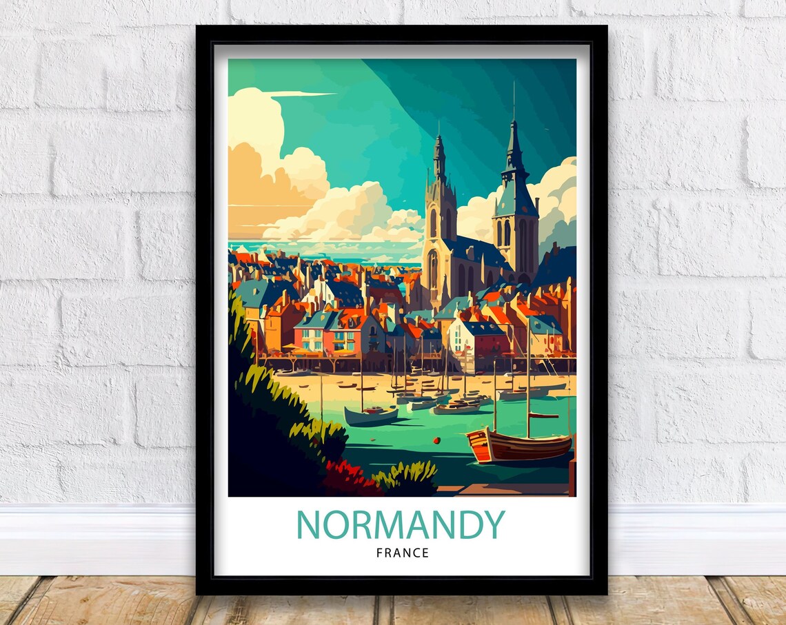 Normandy France Travel Poster, Travel Poster
