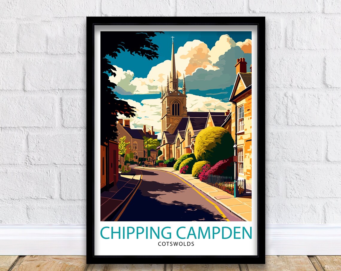 Chipping Campden Cotswolds Church Spire Market Street Travel Poster