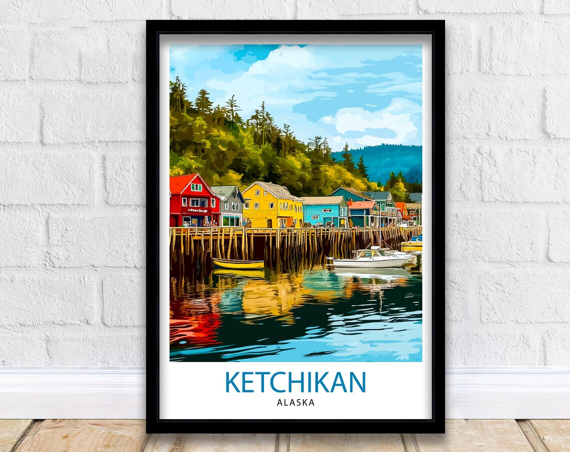 Ketchikan Alaska Travel Poster, USA Place Print