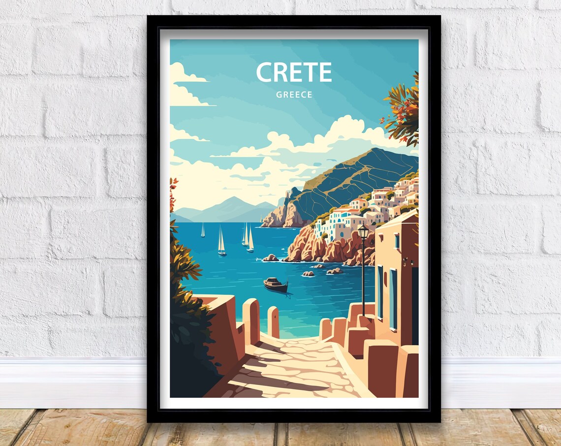 Crete Travel Poster, Greece Art Print