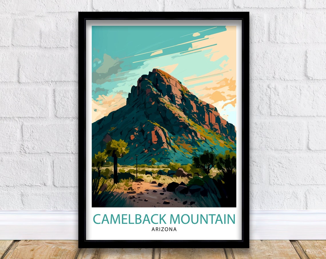 Camelback Mountain Arizona Desert Peaks Sunset Southwest Art Poster