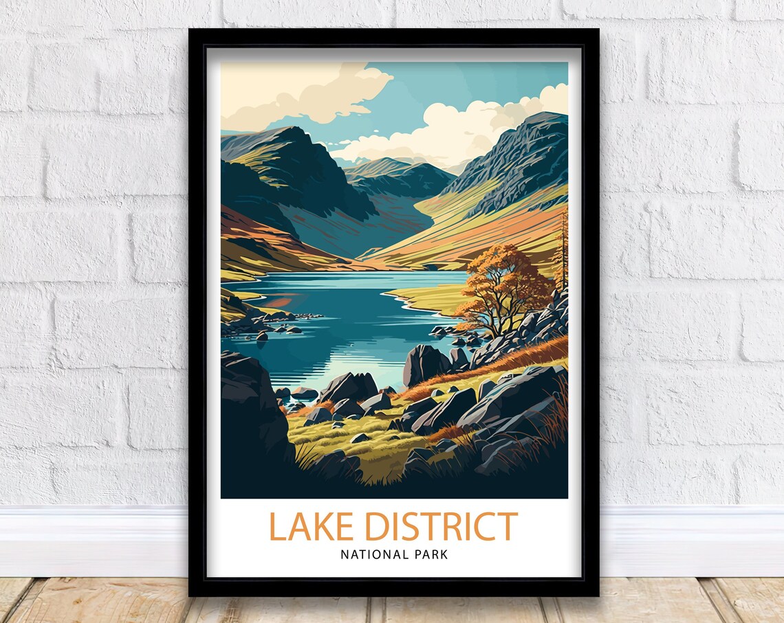 Lake District Travel Poster, England National Park