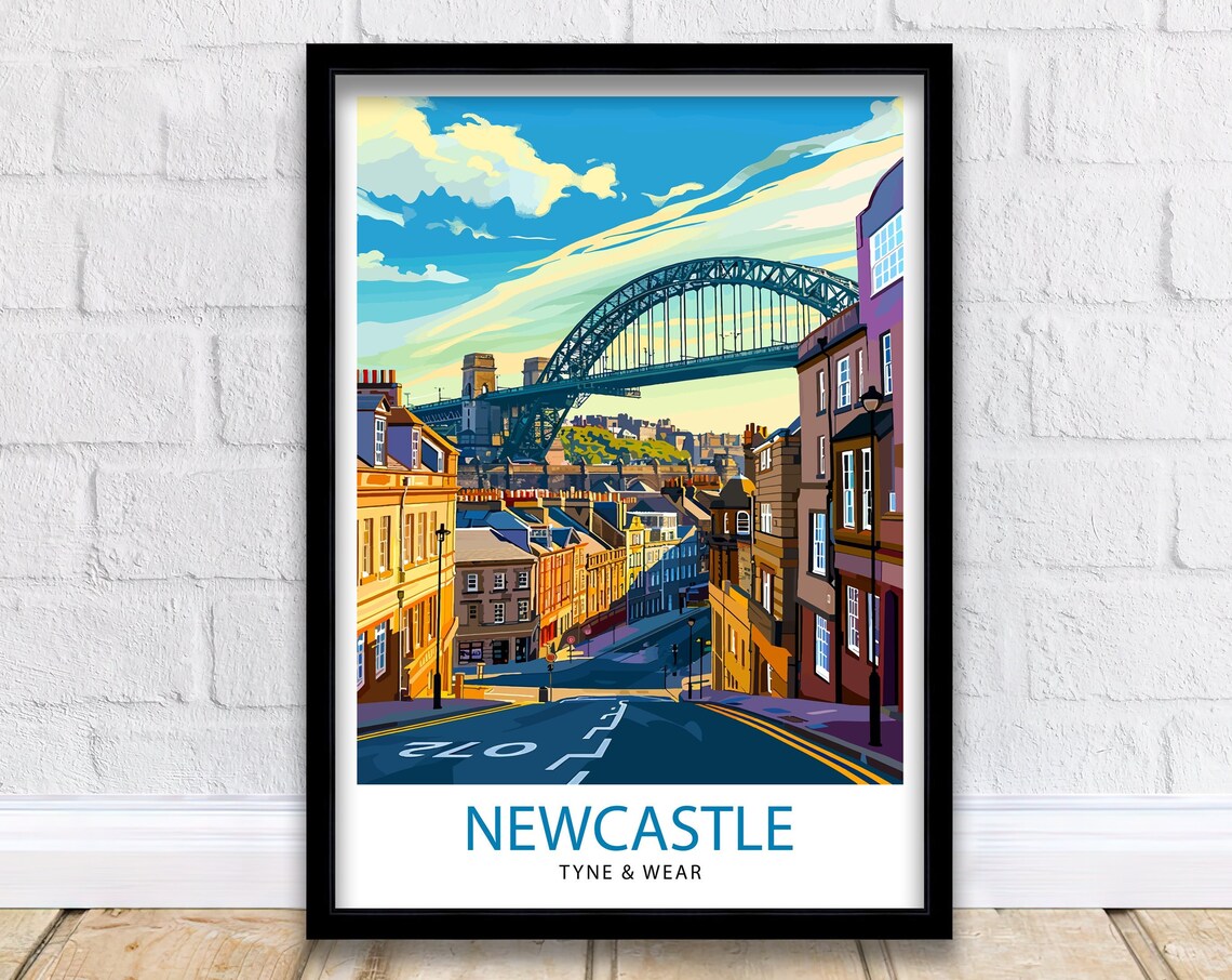 Newcastle Upon Tyne Illustration Travel Poster