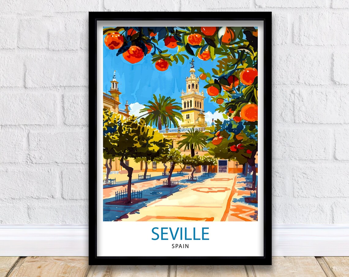 Seville Spain Travel Poster, Spain Travel Decor