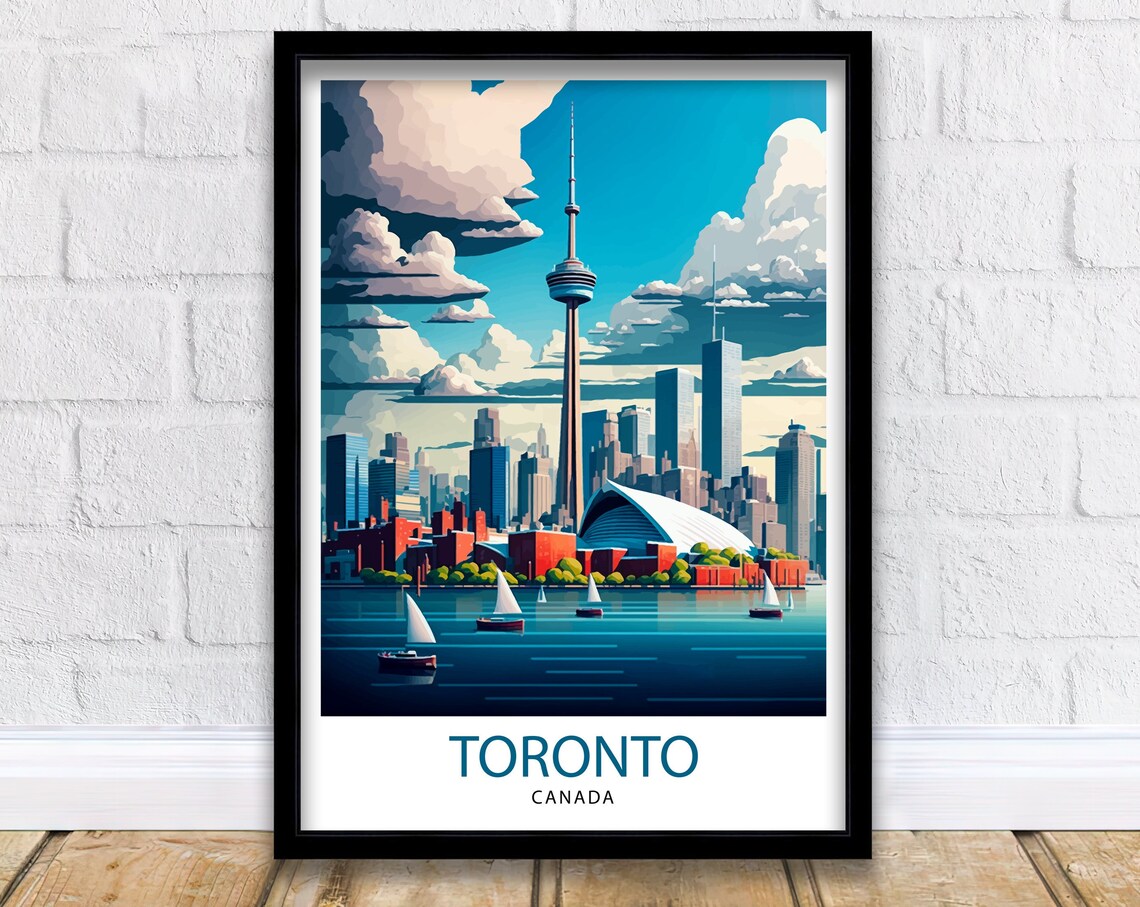 Toronto Canada Travel Poster, Canada Illustration