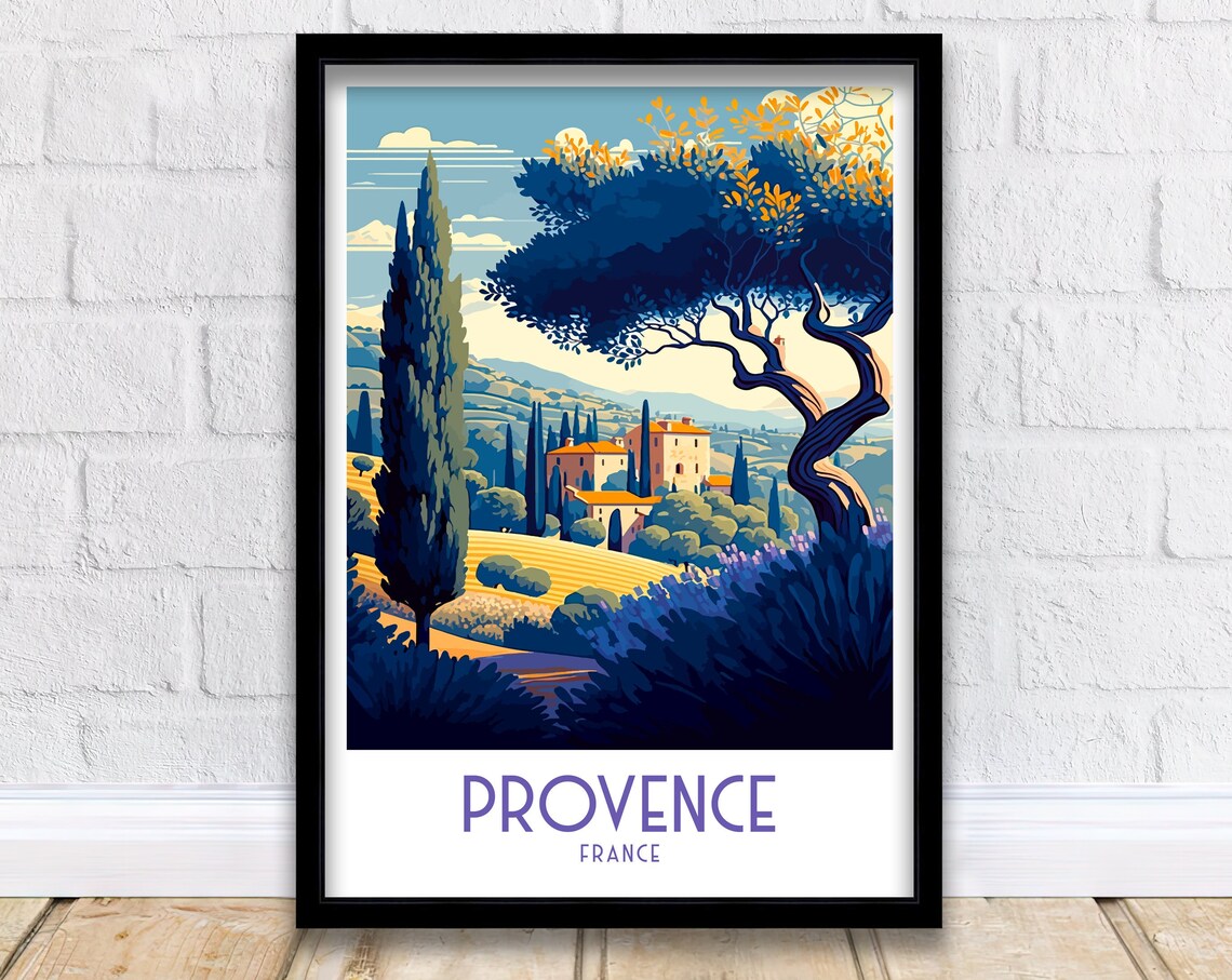Provence Travel Poster, France Wall Art Print