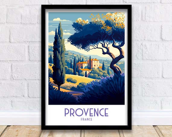 Provence Travel Poster, France Wall Art Print