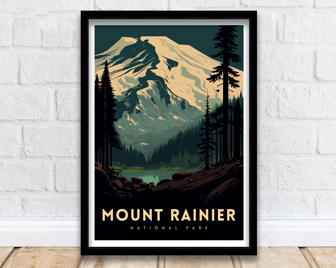 Mount Rainier National Park Travel Poster