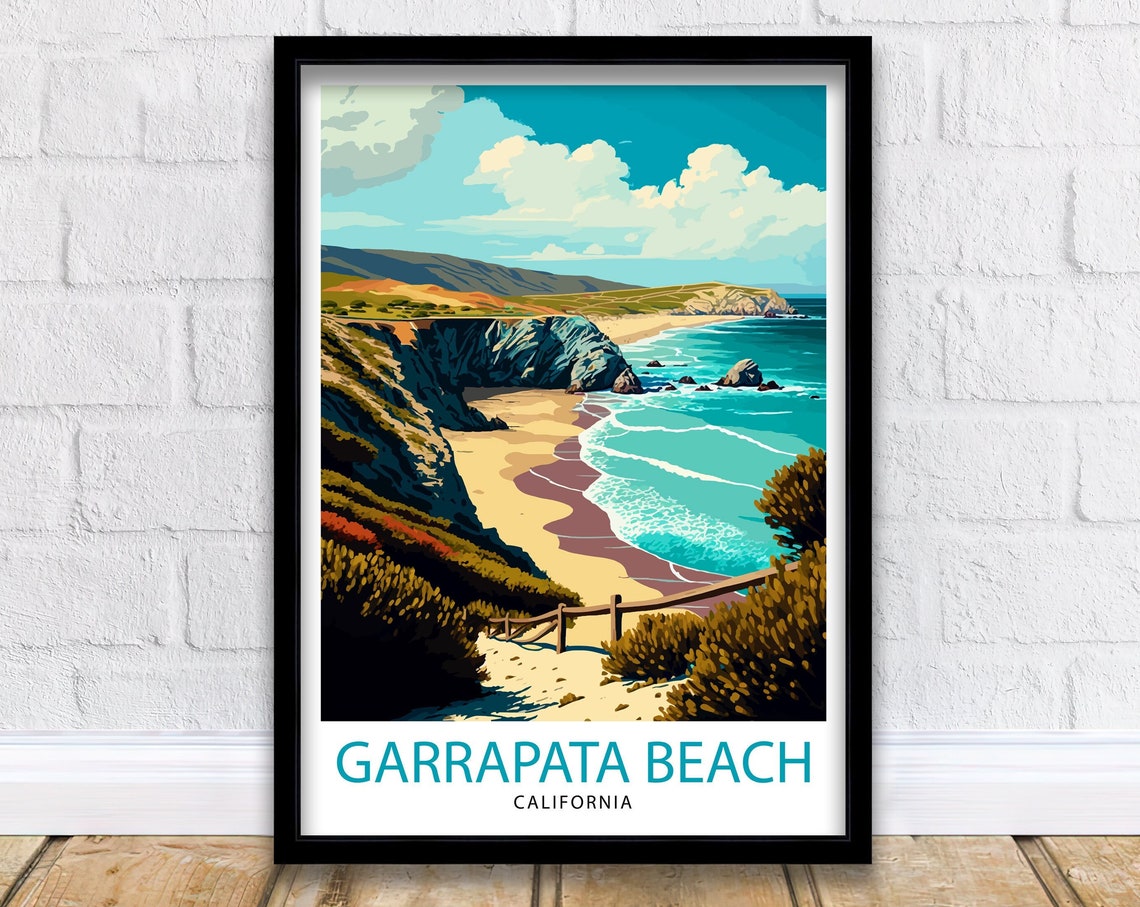 Garrapata Beach California Coastal Cliffs Ocean Path Art Poster