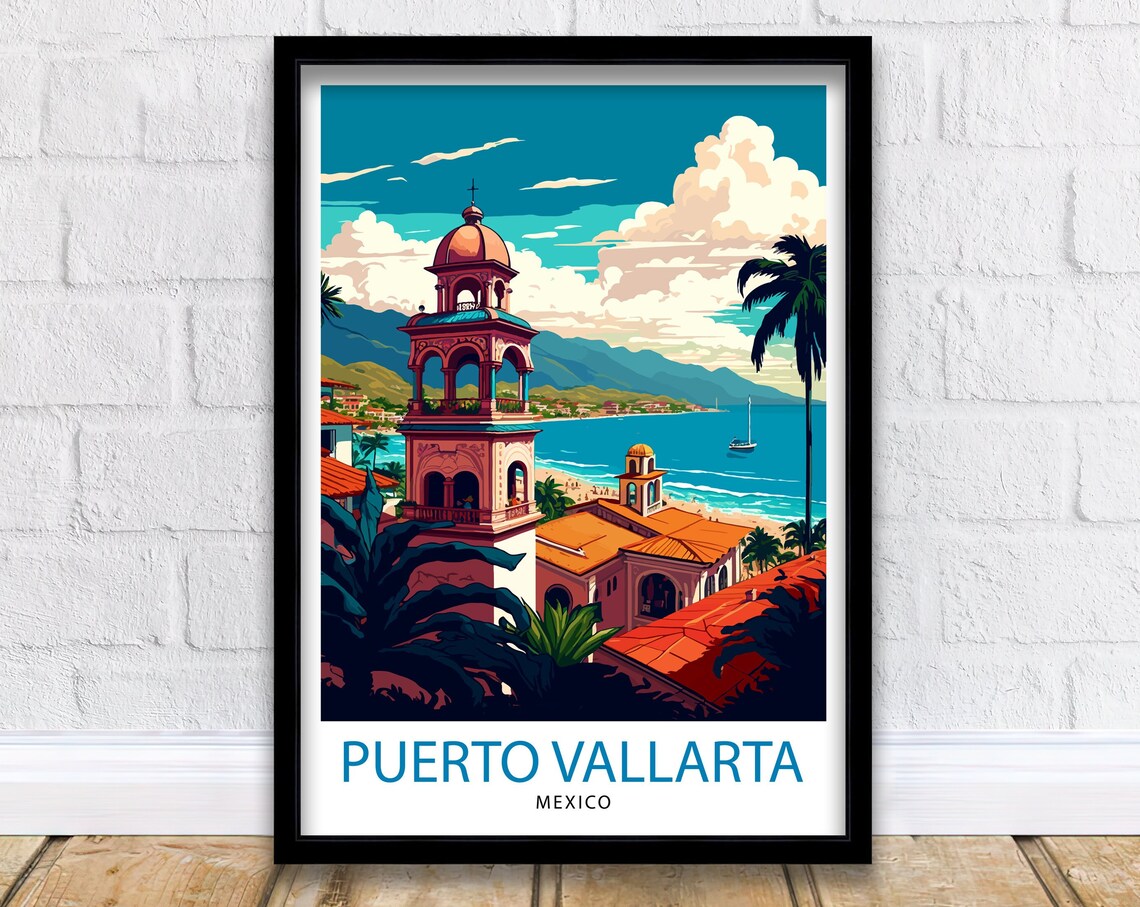Puerto Vallarta Travel Poster, Latin America Decor