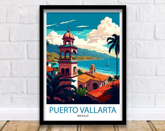 Puerto Vallarta Travel Poster, Latin America Decor