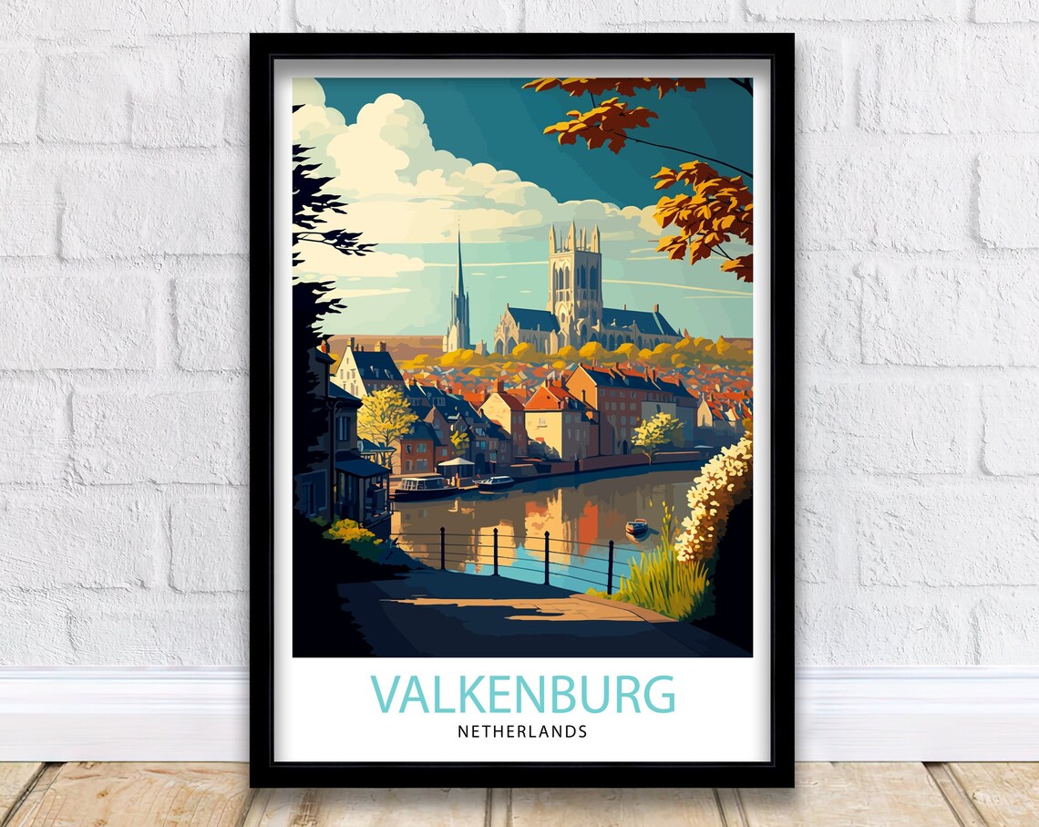 Valkenburg Netherlands Travel Poster, Place Wall Decor