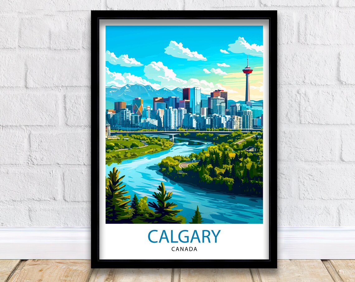 Calgary Canada Travel Poster, Wall Decor