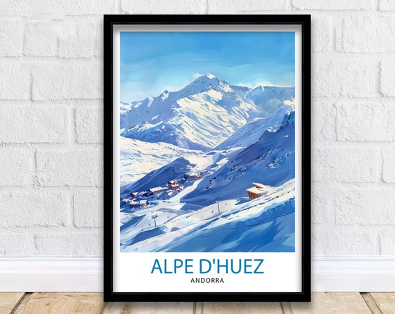 Alpe Dhuez Print Alpe Dhuez Decor Alpe Dhuez Poster Alpe Dhuez Art Alpe Dhuez Wall Art Gift For Skiing Fans Alpe Dhuez Home Decor