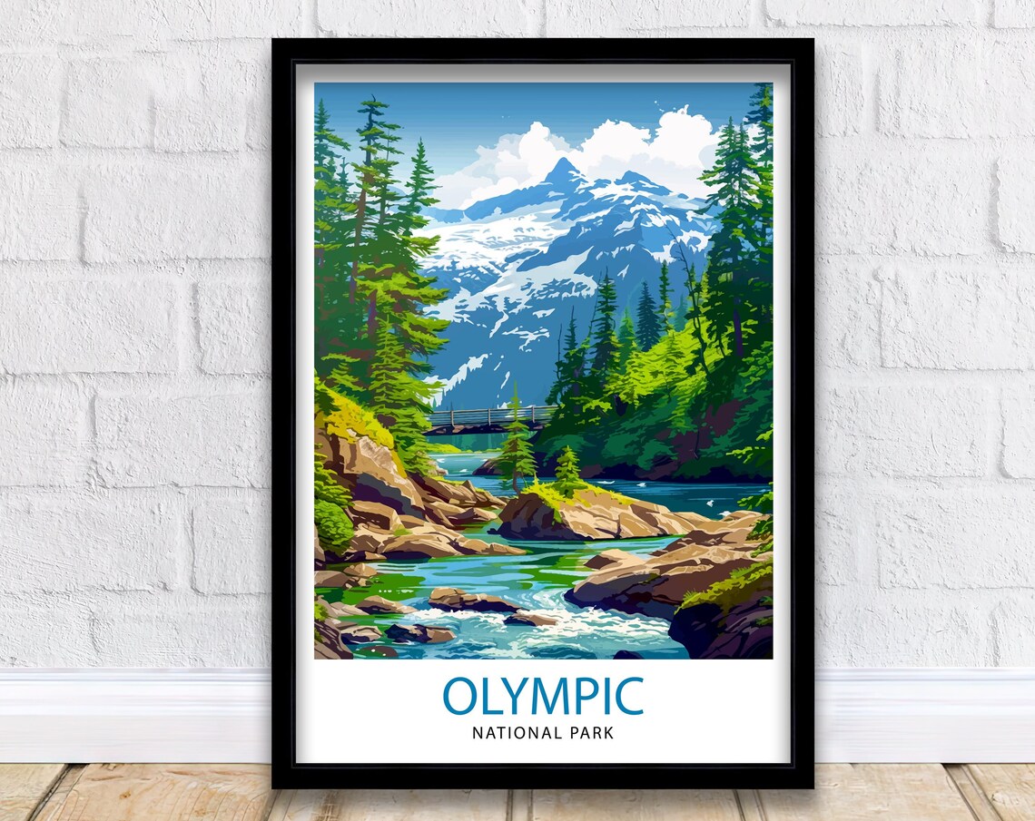 Olympic National Park Washington Travel Poster