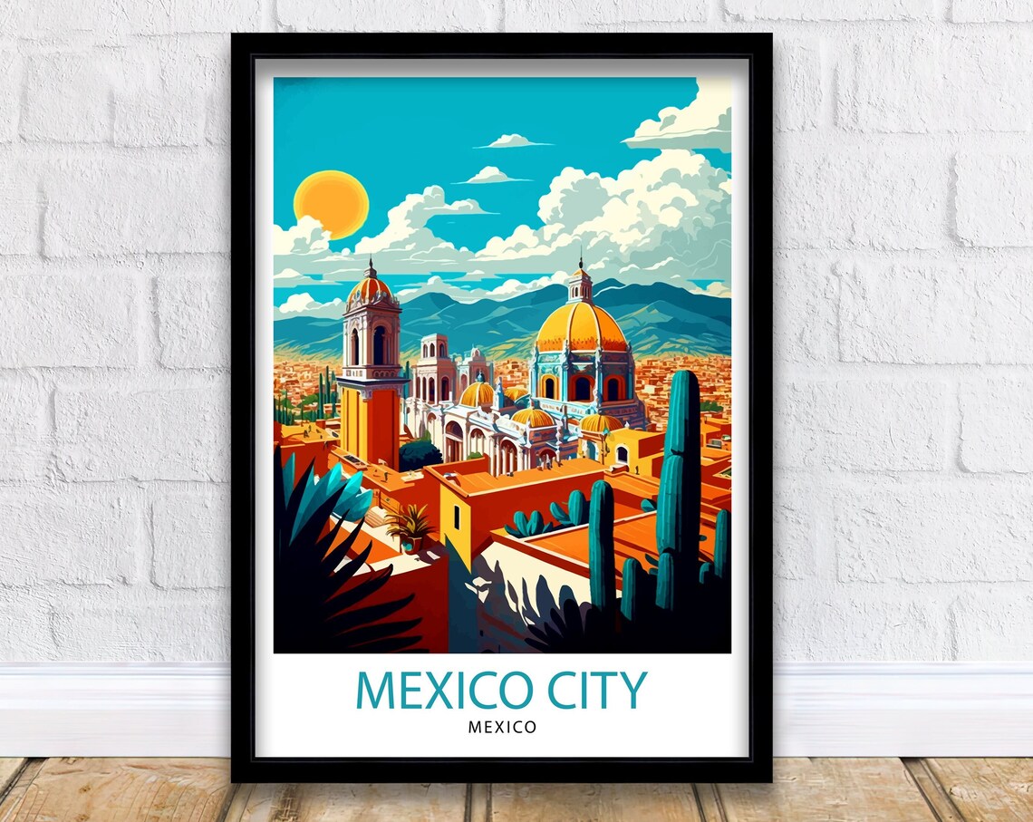 Mexico City Travel Poster, Wall Decor Art Print