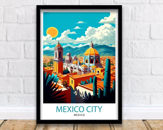 Mexico City Travel Poster, Wall Decor Art Print