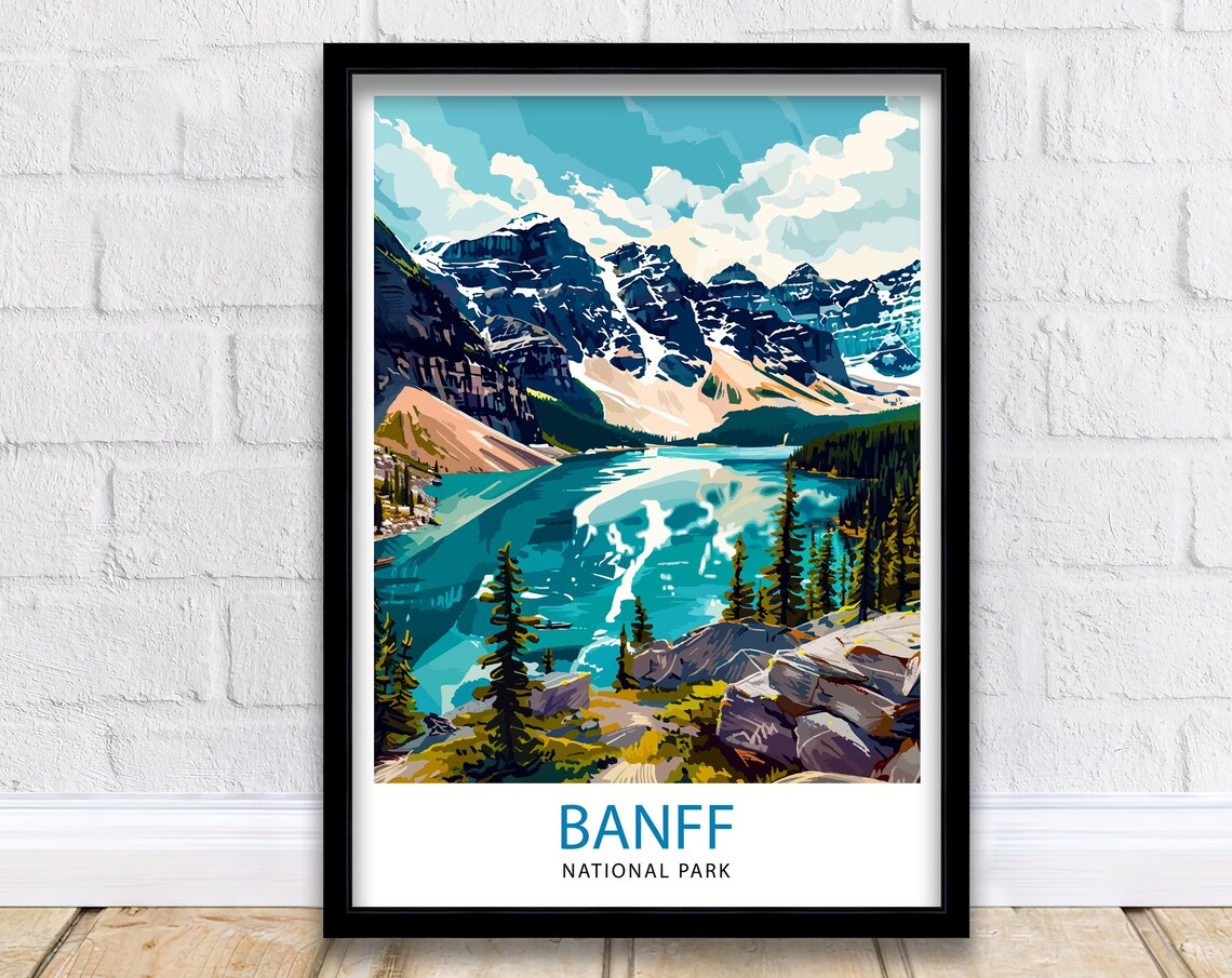 Banff National Park Travel Poster, Canadian Park Art