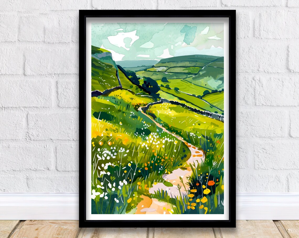 Pennine Way Travel Poster, British Hiking Route