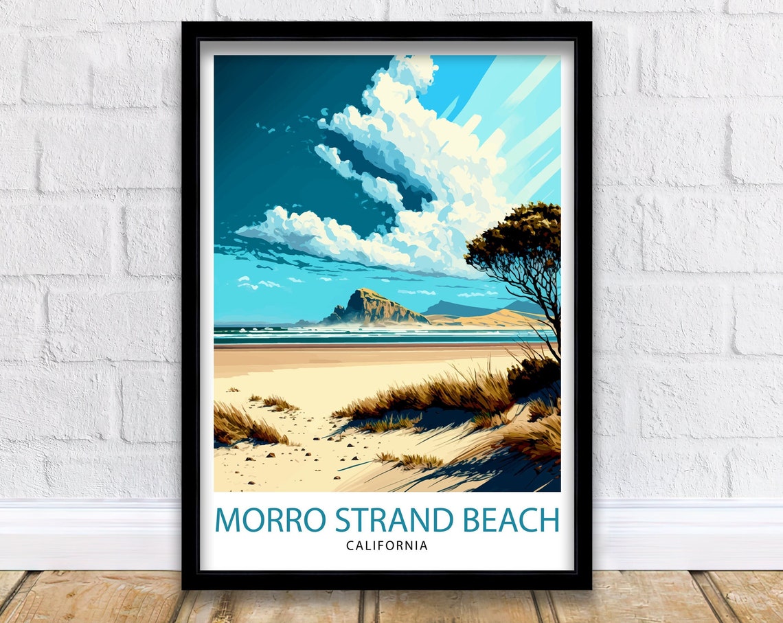 Morro Strand Beach California Iconic Rock Dunes Sunset Poster