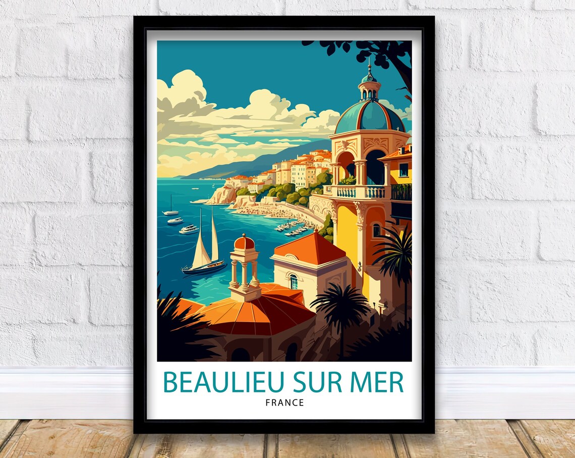 Beaulieu Sur Mer Travel Poster, French Riviera