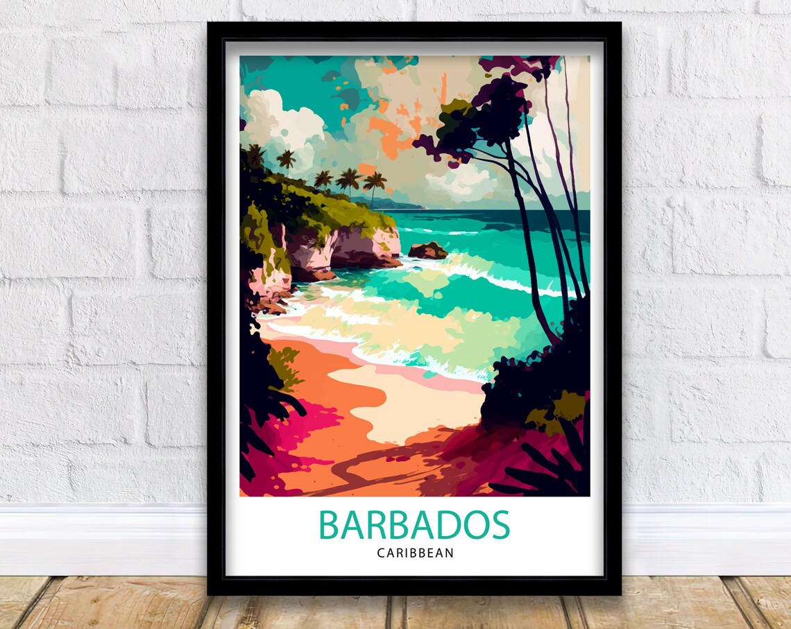Barbados Print Barbados Poster Barbados Travel Poster Travel Print Barbados Wall Art Caribbean Poster Barbados Art Caribbean