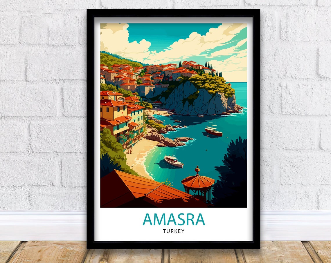 Amasra Turkey Travel Print Amasra Wall Art Amasra Home Living Decor Turkey Illustration Travel Poster Gift For Turkey Lovers Turkey Home